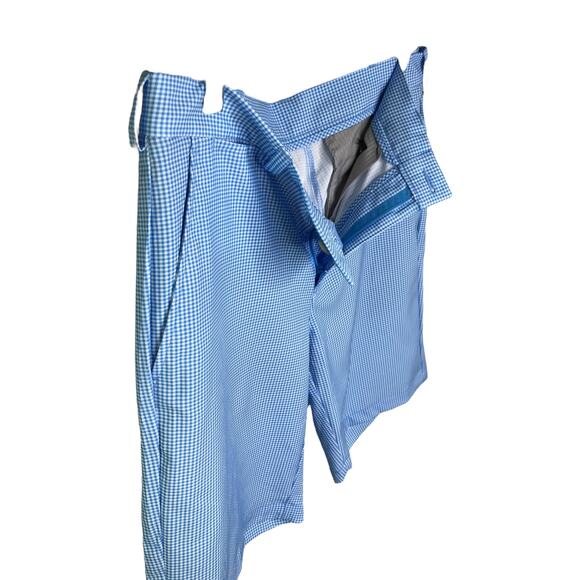 PGA Tour Golf Shorts Mens Size 32 Blue White Gingham Flat Front - Picture 3 of 9